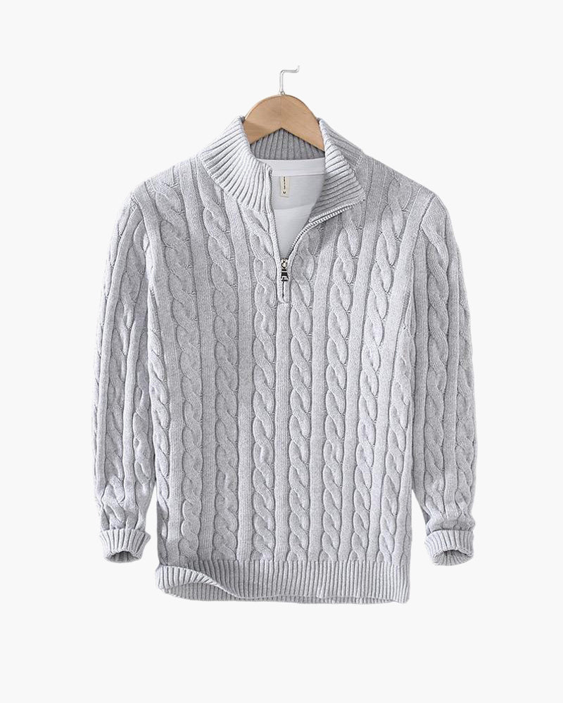 Men's Cable Knit Half Zip Sweater