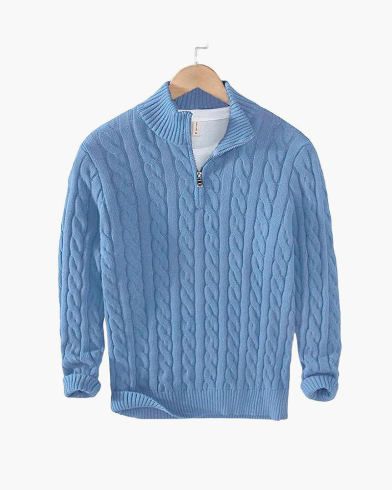 Men's Cable Knit Half Zip Sweater