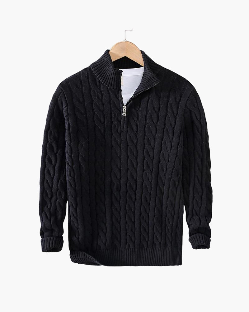 Men's Cable Knit Half Zip Sweater