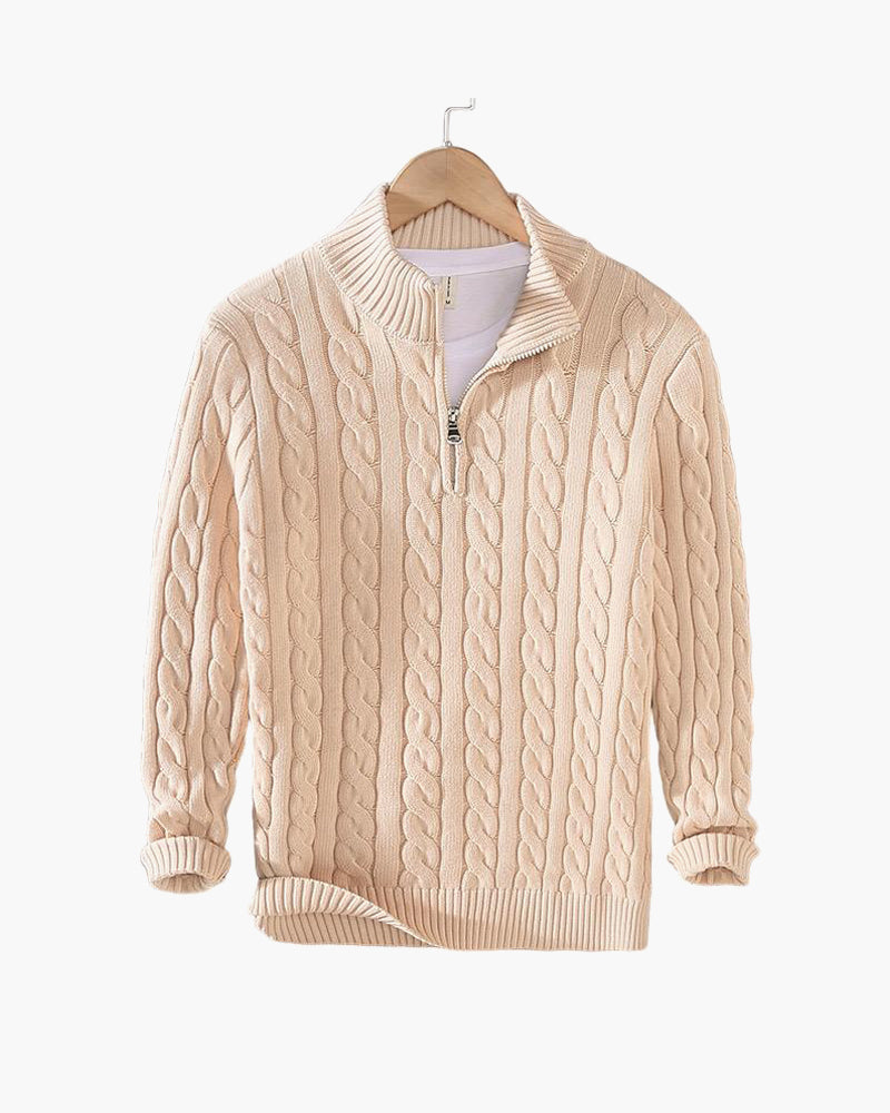 Men's Cable Knit Half Zip Sweater
