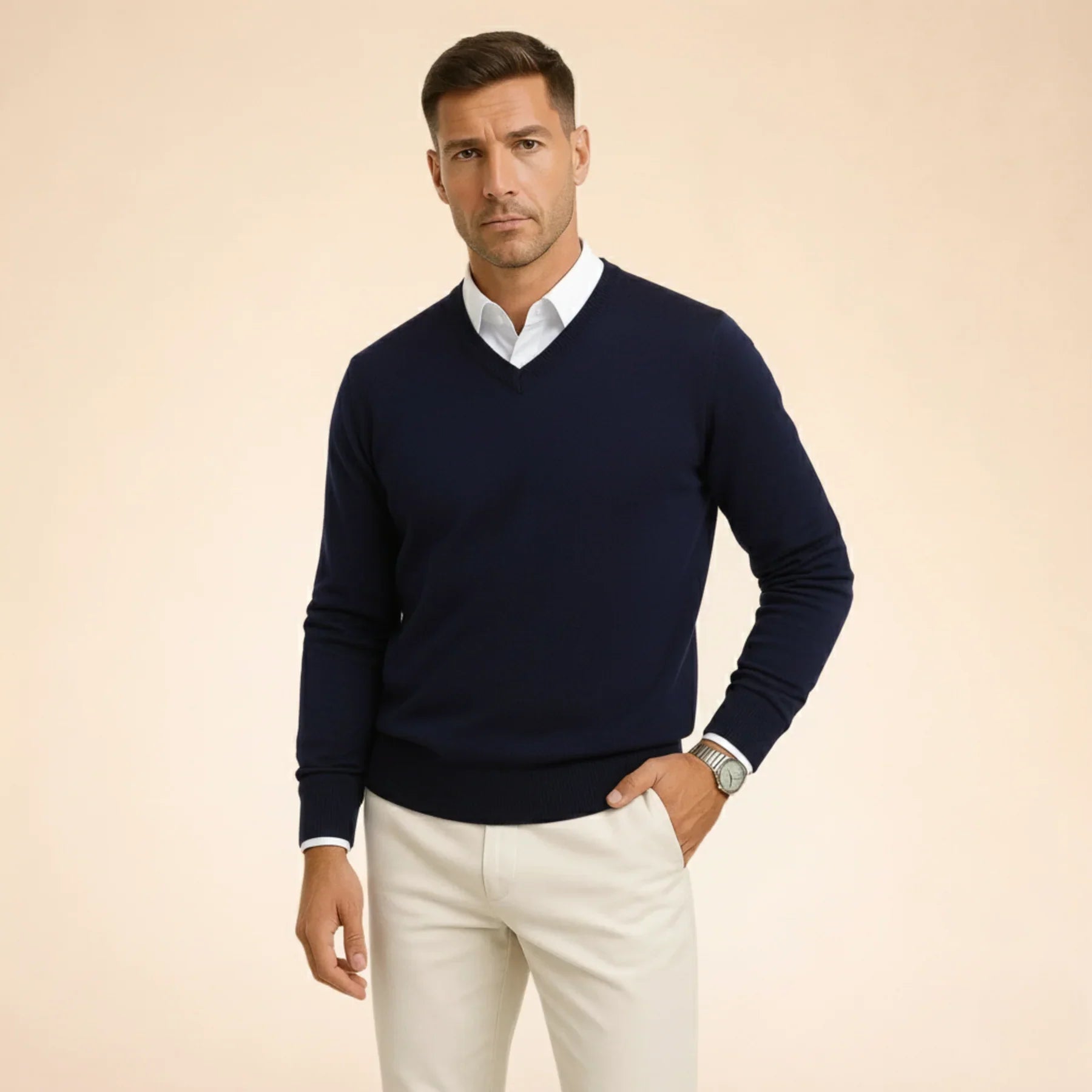Men's Cashmere V-Neck Sweater