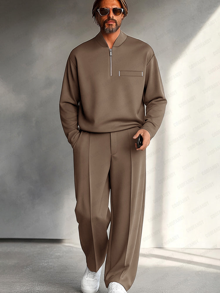 Men's Casual Long Sleeve Matching Tracksuit Set