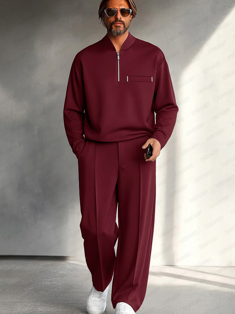 Men's Casual Long Sleeve Matching Tracksuit Set