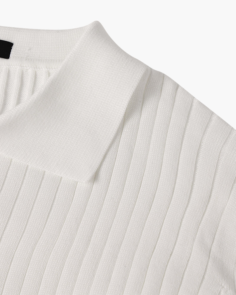 Men's Classic V-Neck Long Sleeve Polo Shirt