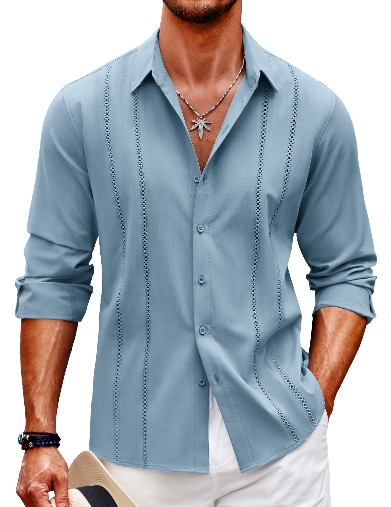 Men's Comfortable Casual Long Sleeve Button-Down Shirt