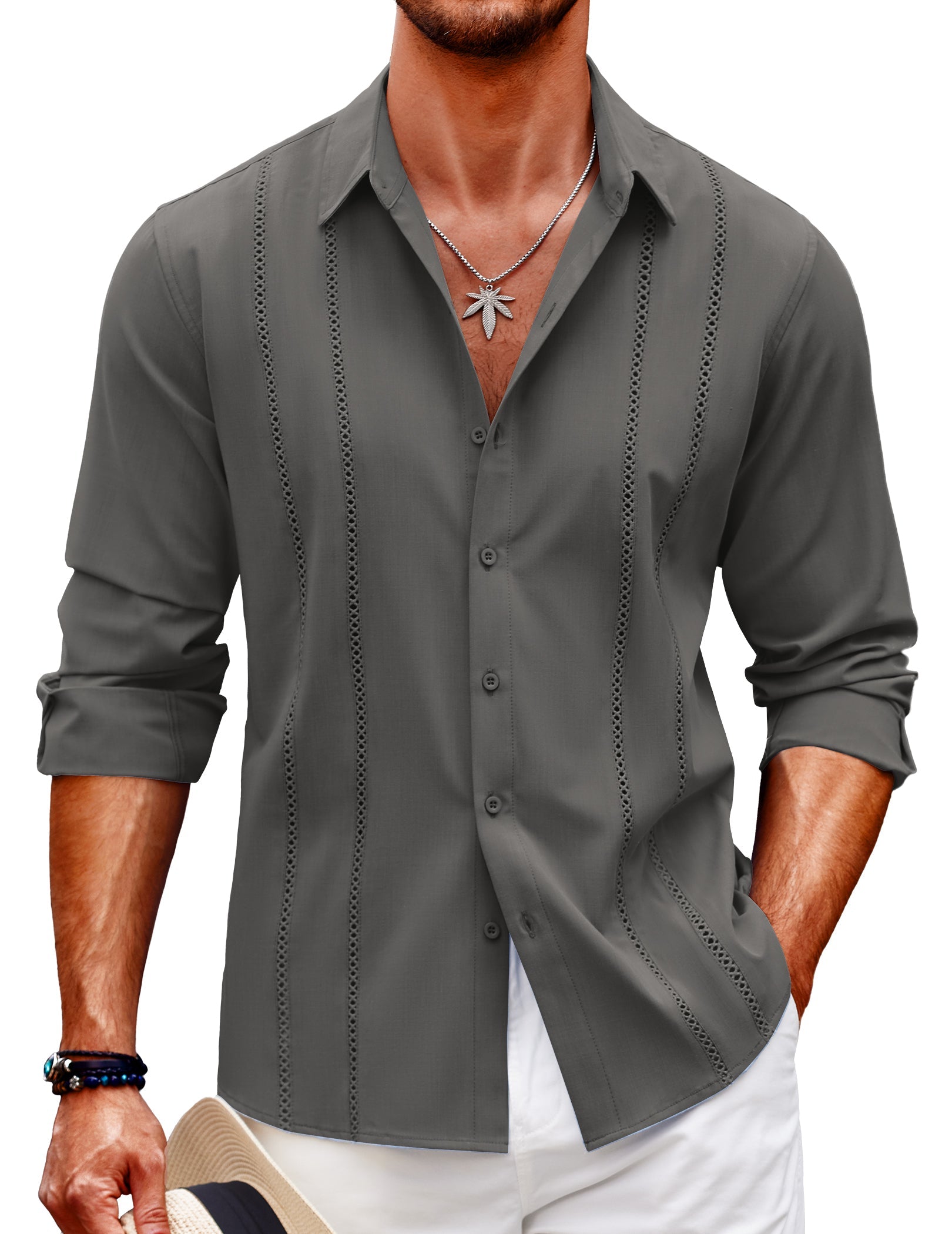 Men's Comfortable Casual Long Sleeve Button-Down Shirt