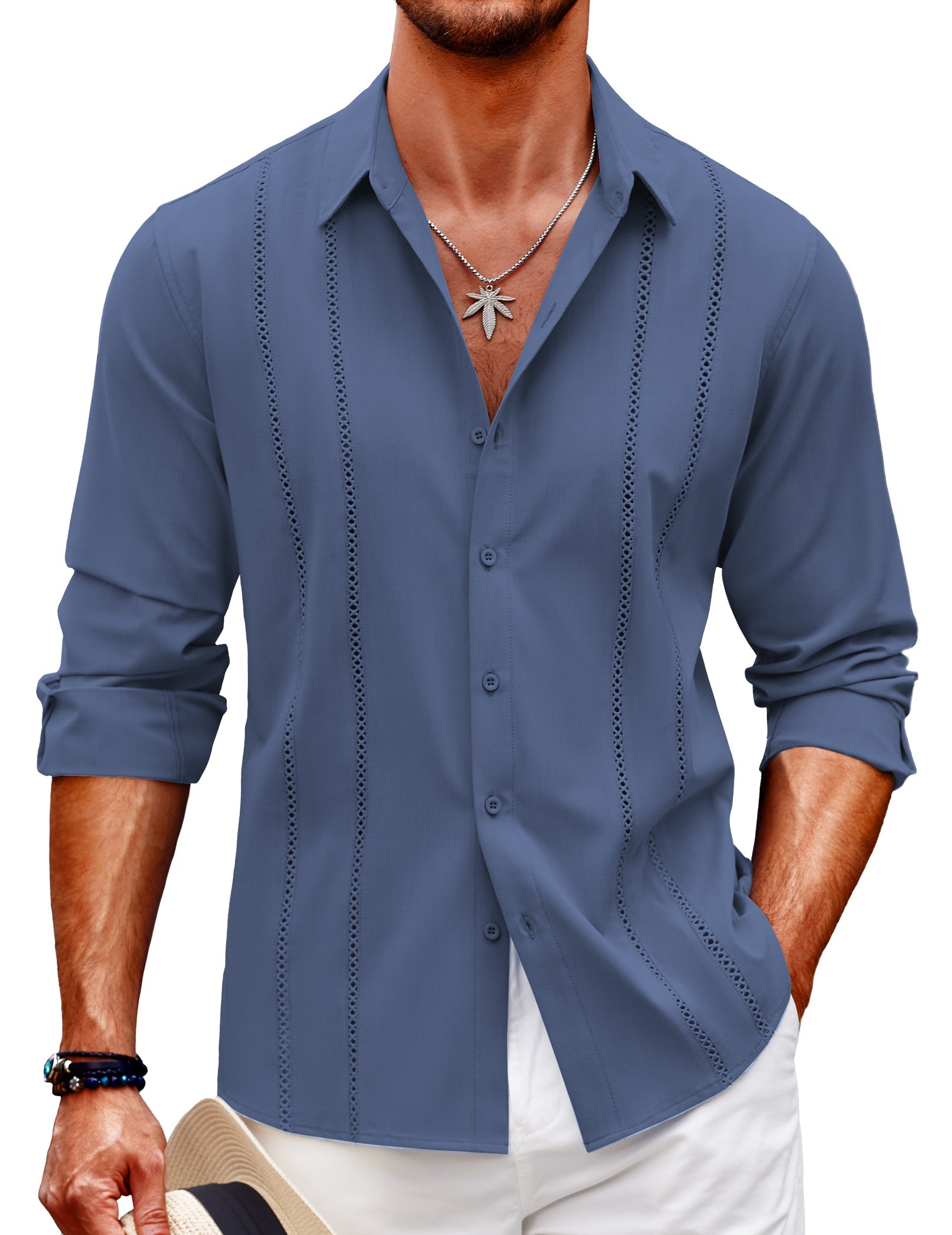 Men's Comfortable Casual Long Sleeve Button-Down Shirt