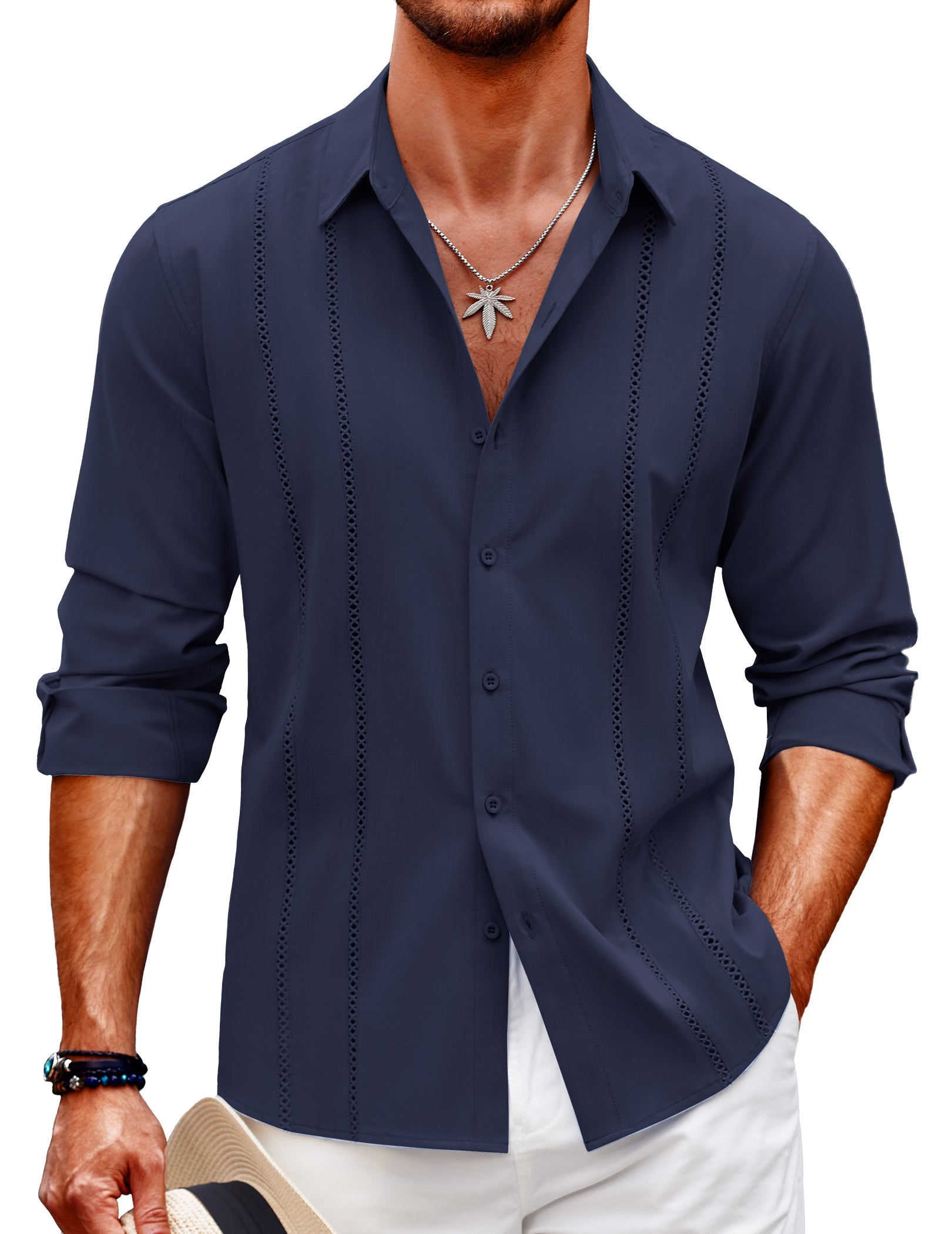 Men's Comfortable Casual Long Sleeve Button-Down Shirt