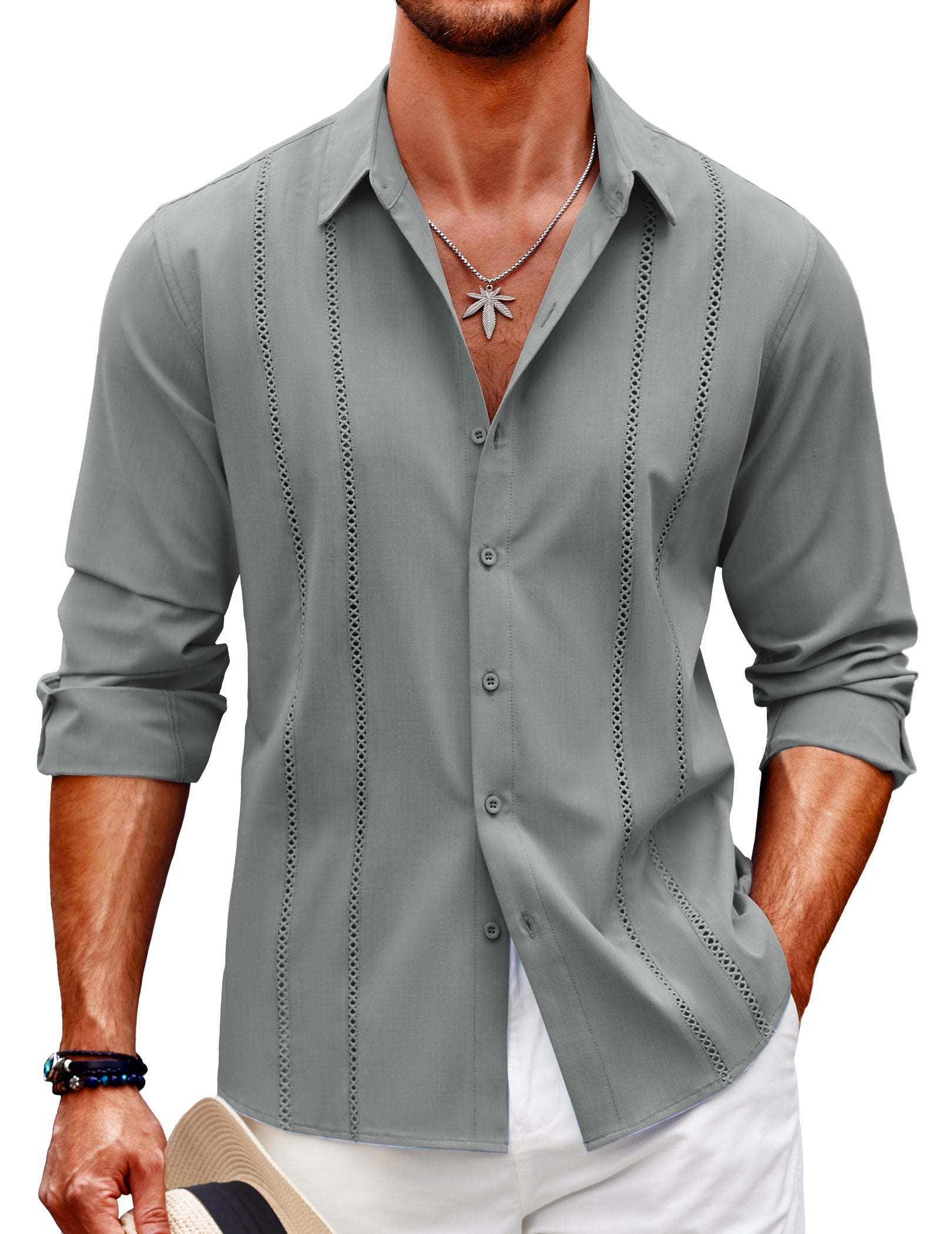 Men's Comfortable Casual Long Sleeve Button-Down Shirt