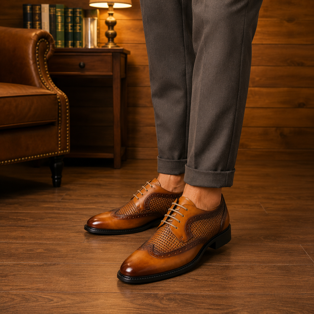 Men's Comfortable Wingtip Dress Shoes