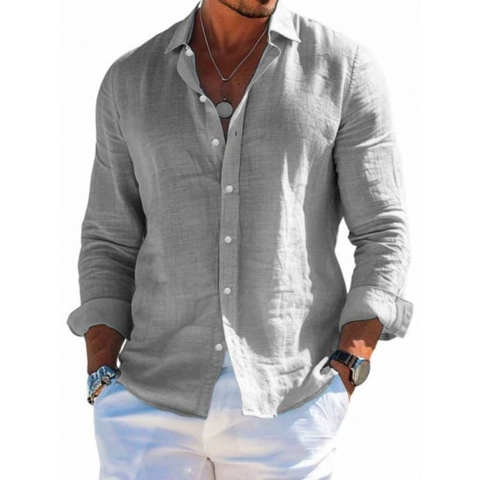 Men's Cotton-Blend Button-Down Shirt