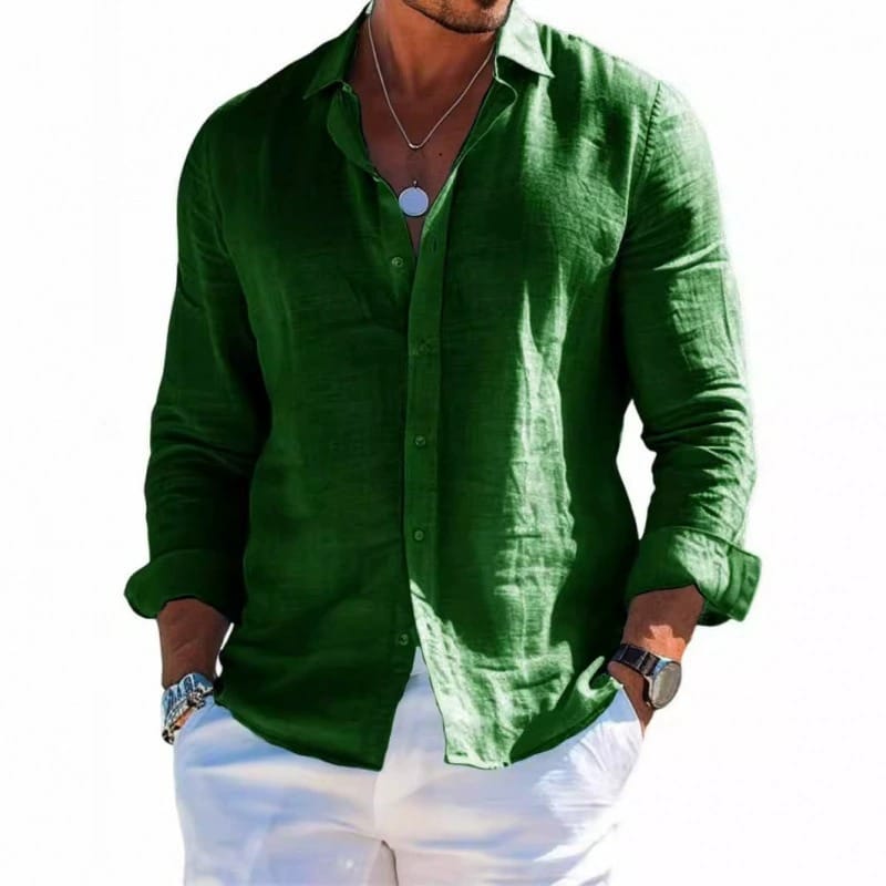 Men's Cotton-Blend Button-Down Shirt