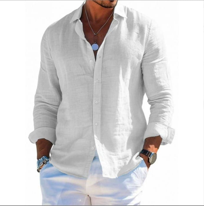 Men's Cotton-Blend Button-Down Shirt