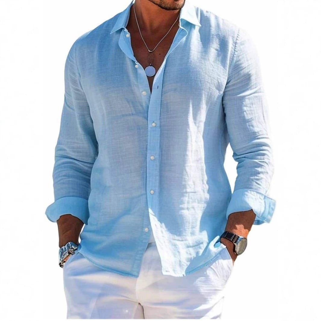 Men's Cotton-Blend Button-Down Shirt