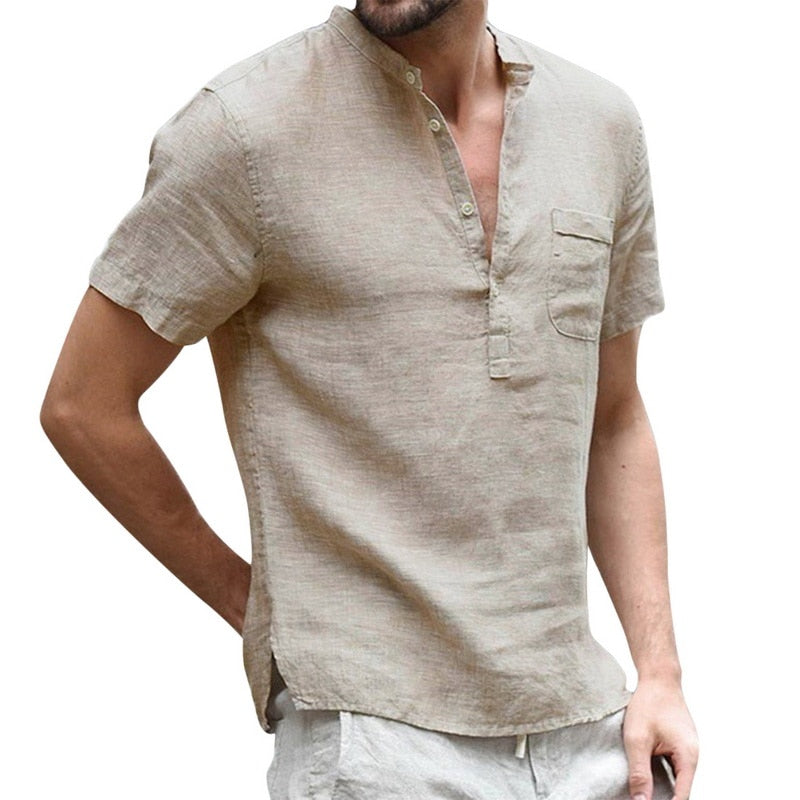 Men's Cotton-Blend Button-Down Shirt