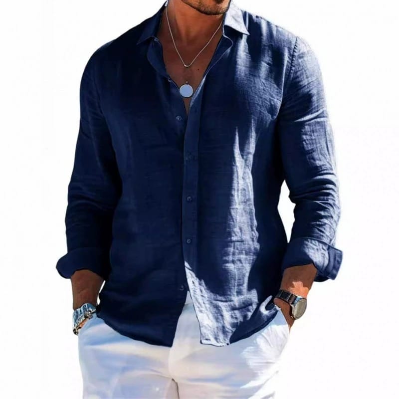 Men's Cotton-Blend Button-Down Shirt
