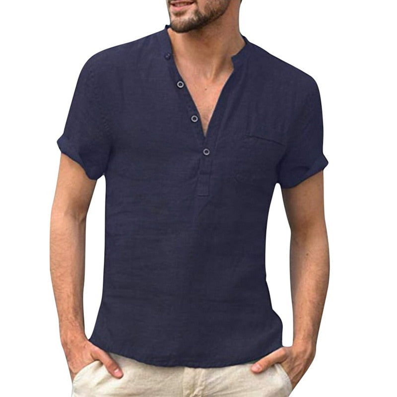 Men's Cotton-Blend Button-Down Shirt