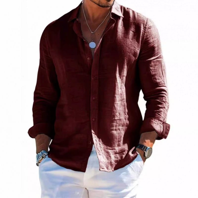 Men's Cotton-Blend Button-Down Shirt