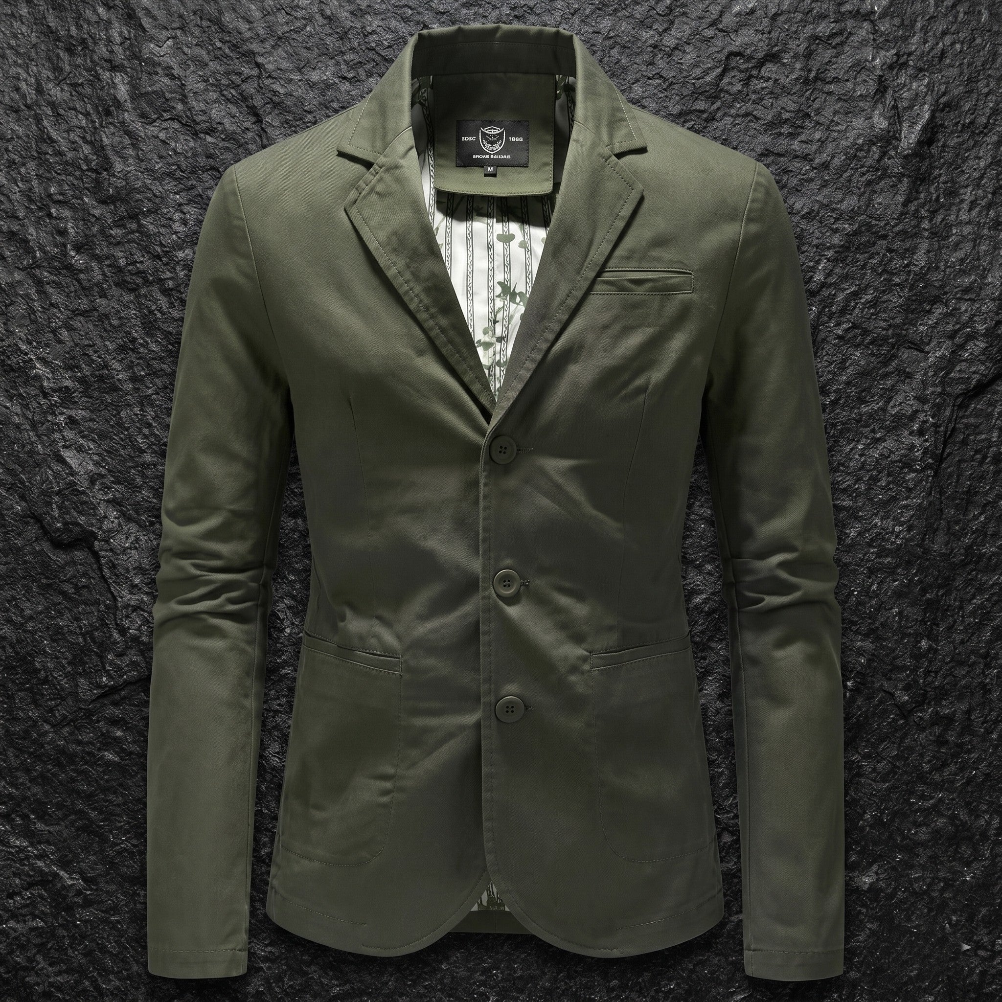 Men's Cotton-Blend Lapel Men's Blazer Jacket