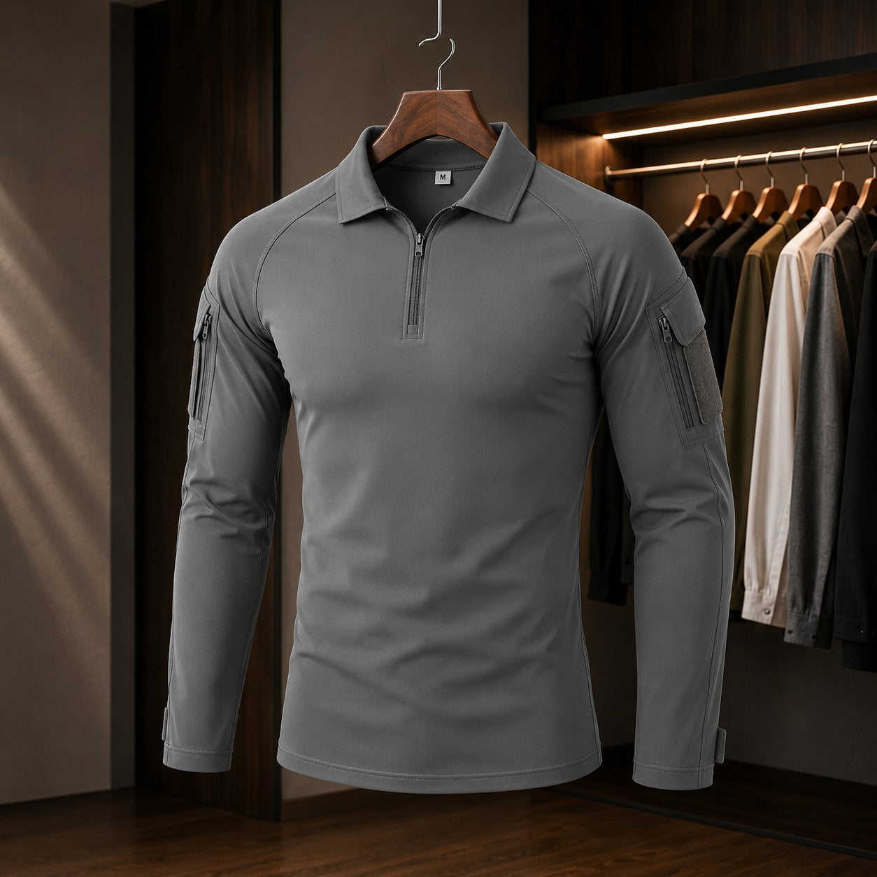 Men's Cotton-Blend Tactical Quarter Zip Combat Shirt