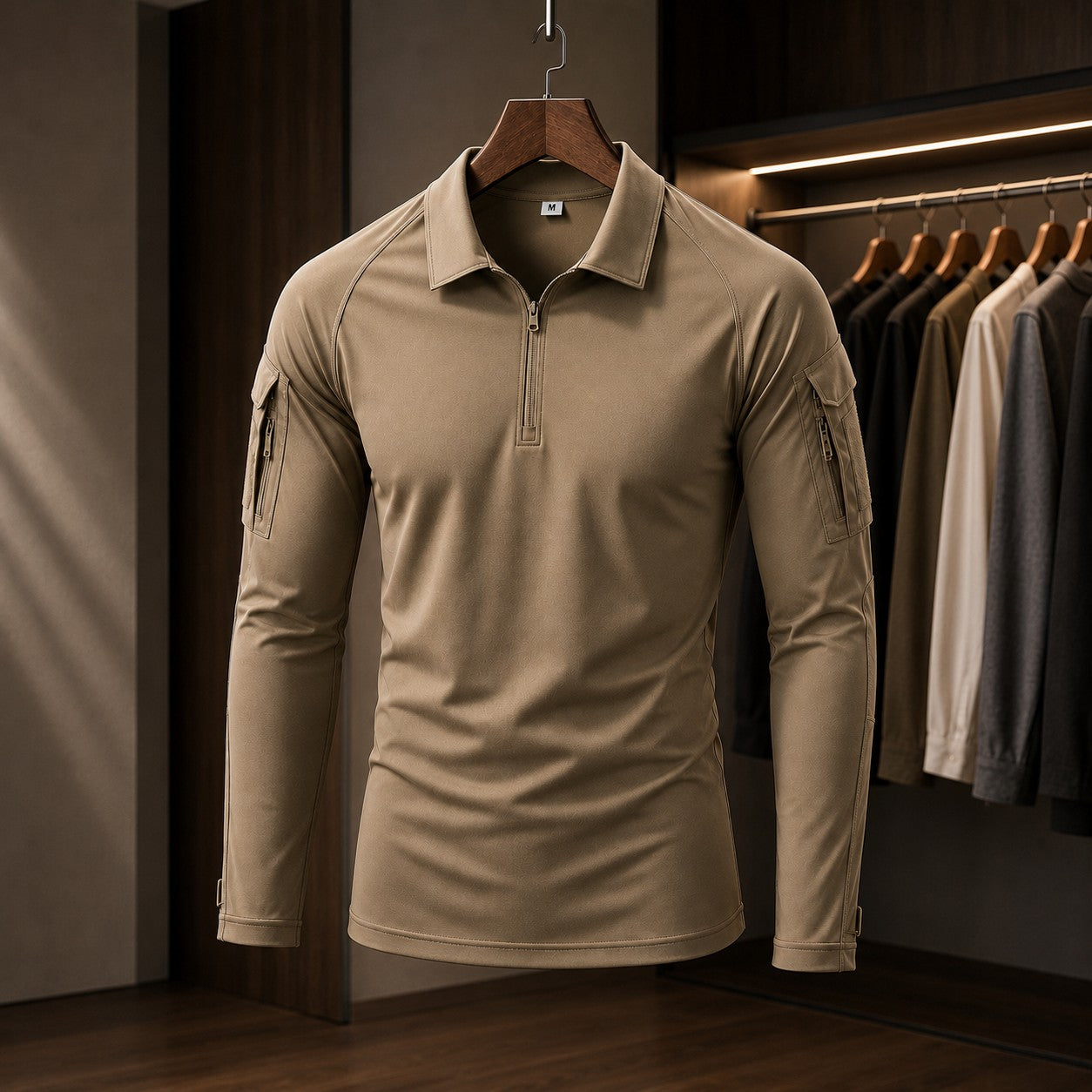 Men's Cotton-Blend Tactical Quarter Zip Combat Shirt