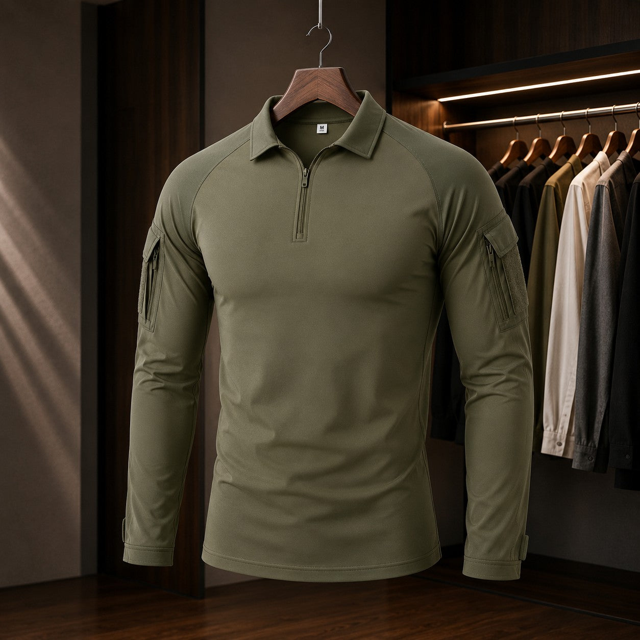 Men's Cotton-Blend Tactical Quarter Zip Combat Shirt