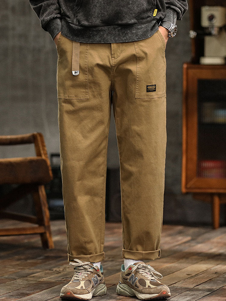 Men's Cotton-Blend Vintage Utility Cargo Pants