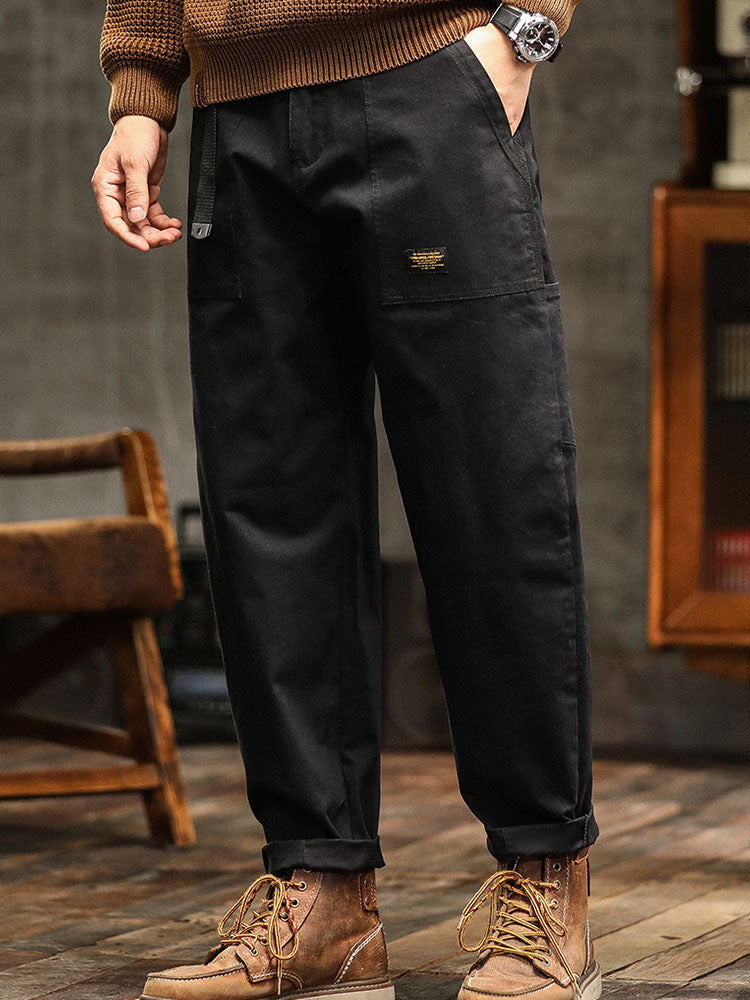 Men's Cotton-Blend Vintage Utility Cargo Pants