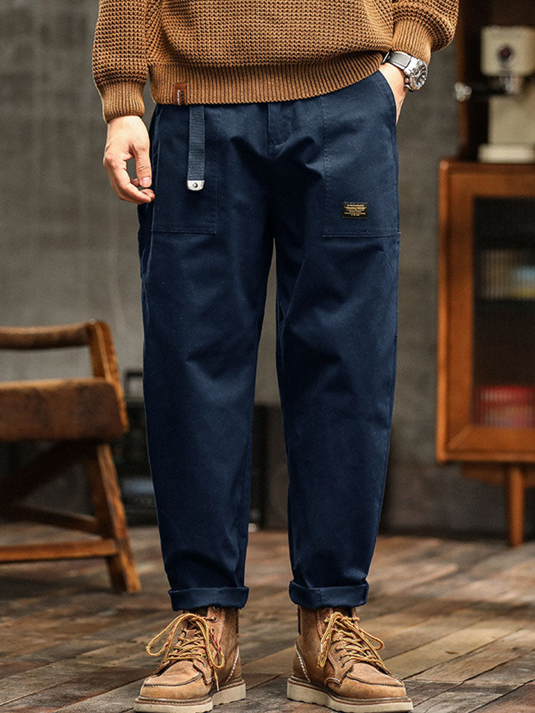 Men's Cotton-Blend Vintage Utility Cargo Pants