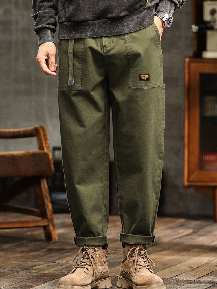 Men's Cotton-Blend Vintage Utility Cargo Pants