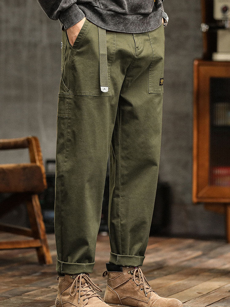 Men's Cotton-Blend Vintage Utility Cargo Pants