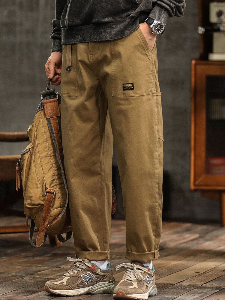 Men's Cotton-Blend Vintage Utility Cargo Pants