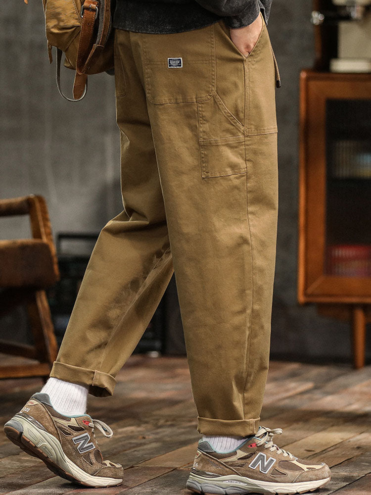 Men's Cotton-Blend Vintage Utility Cargo Pants