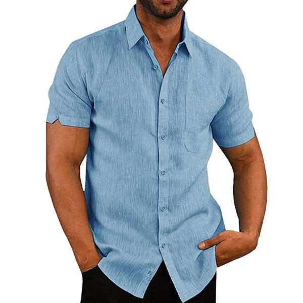 Men's Cotton-Blend Woven Button-Down Shirt