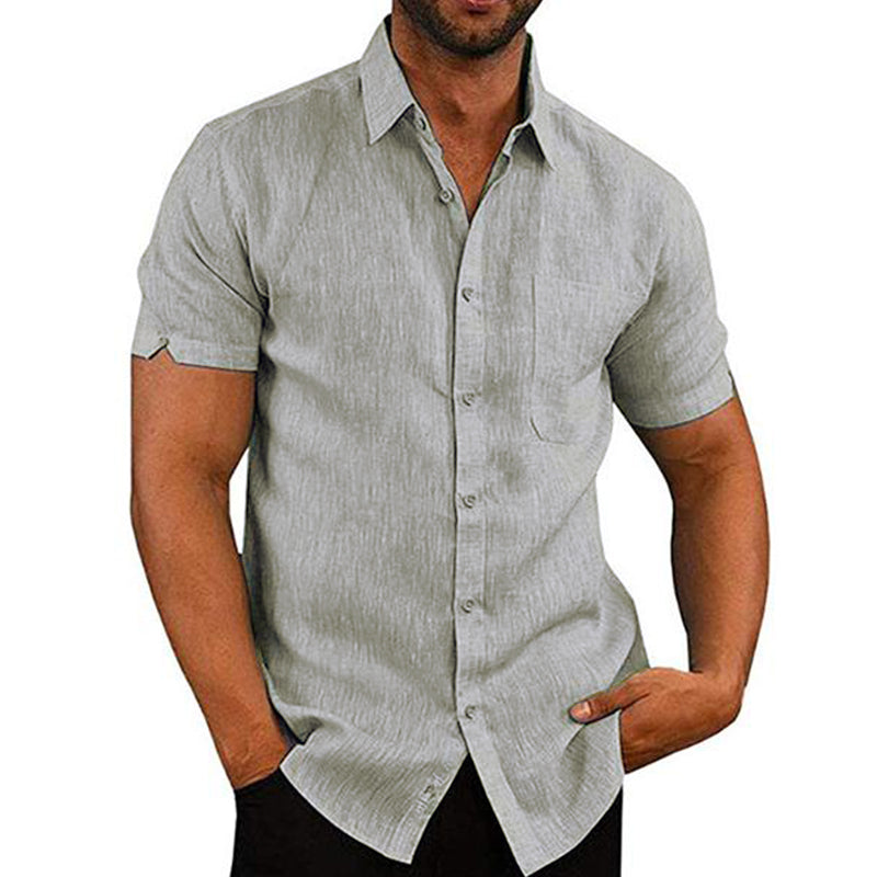 Men's Cotton-Blend Woven Button-Down Shirt