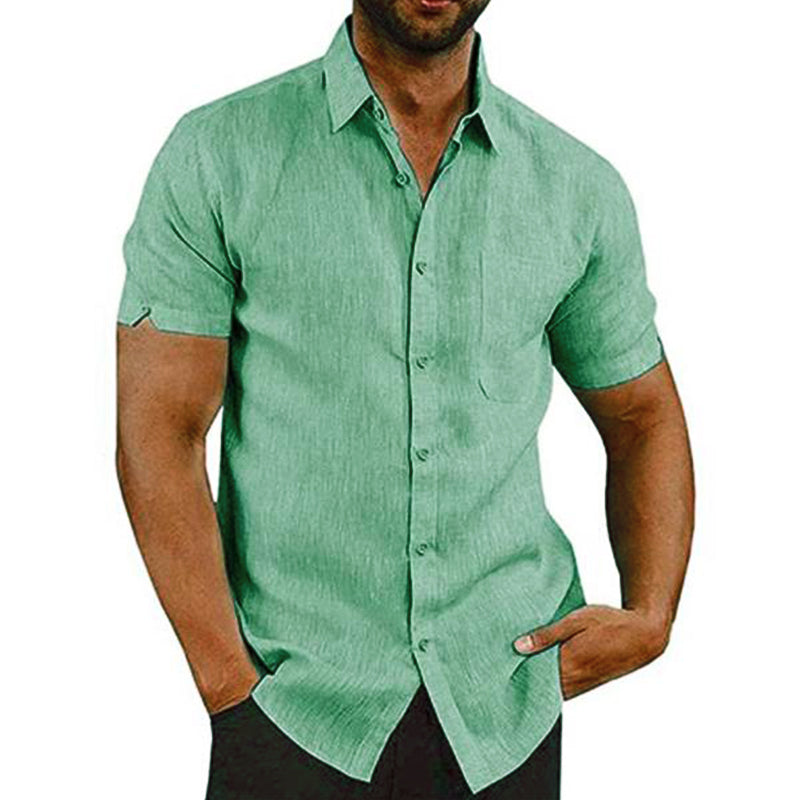 Men's Cotton-Blend Woven Button-Down Shirt