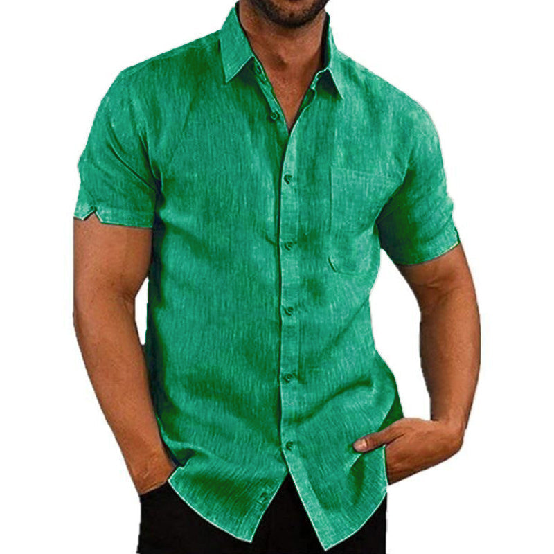 Men's Cotton-Blend Woven Button-Down Shirt