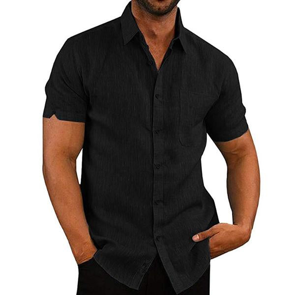 Men's Cotton-Blend Woven Button-Down Shirt