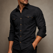 Men's Cotton Denim Button-Down Shirt