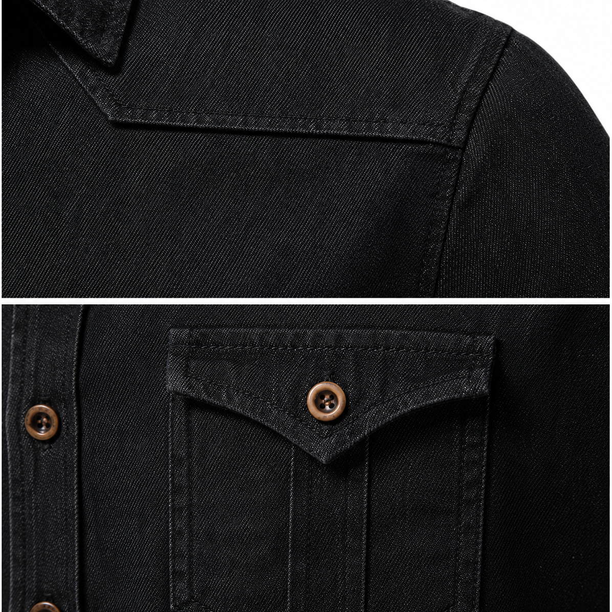 Men's Cotton Denim Button-Down Shirt