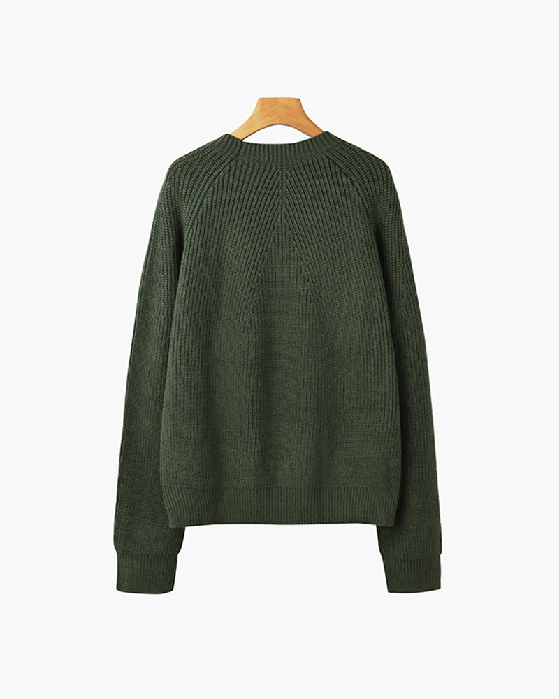 Men's Cotton Knit Raglan Sleeve Sweater