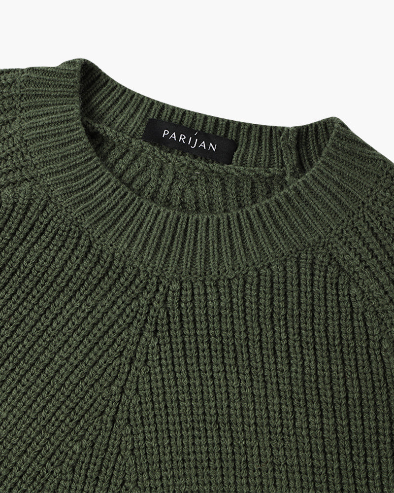 Men's Cotton Knit Raglan Sleeve Sweater