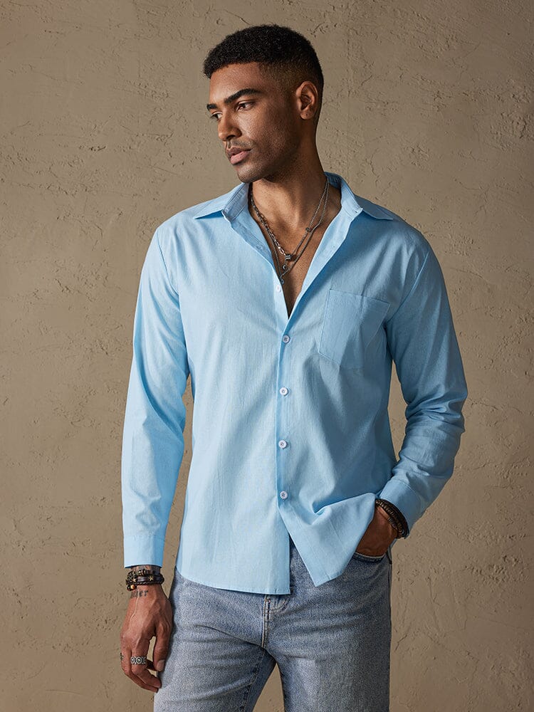 Men's Cotton Linen Long Sleeve Casual Shirt