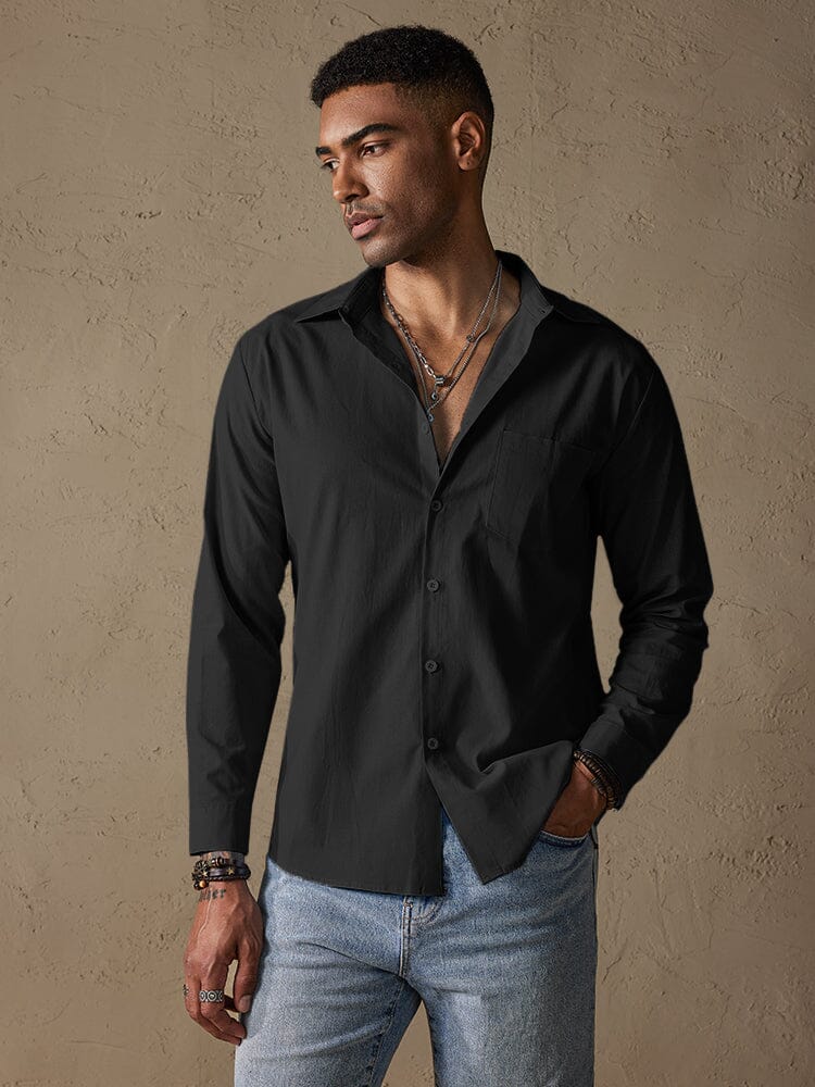 Men's Cotton Linen Long Sleeve Casual Shirt