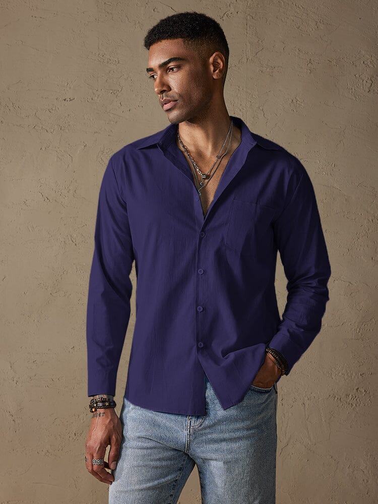 Men's Cotton Linen Long Sleeve Casual Shirt