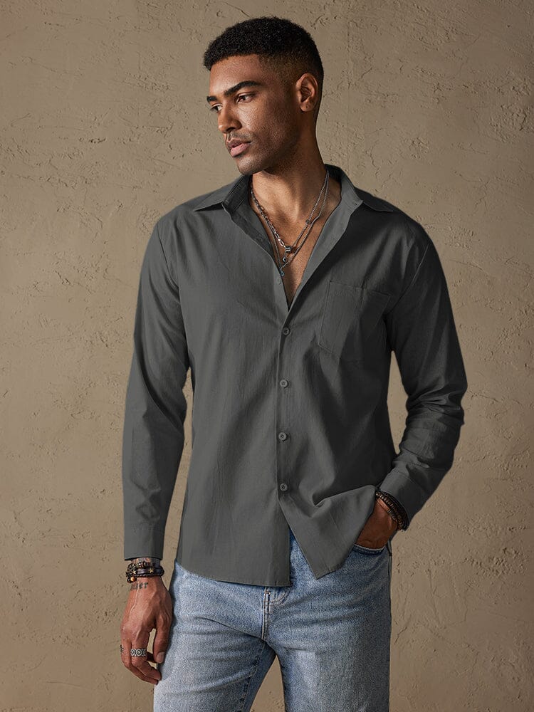 Men's Cotton Linen Long Sleeve Casual Shirt