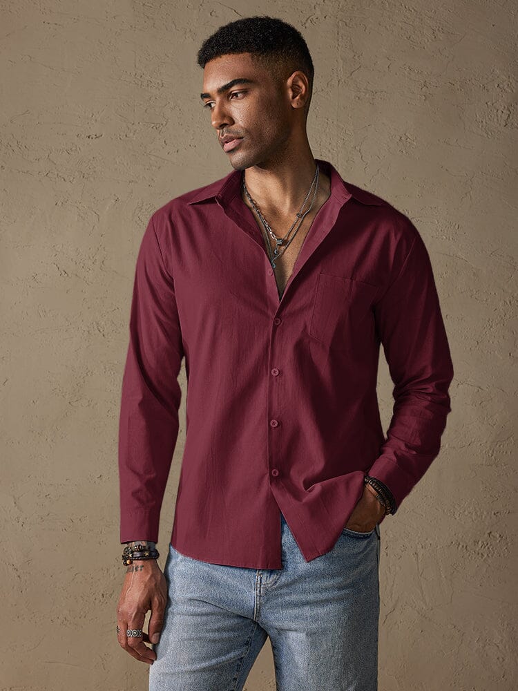 Men's Cotton Linen Long Sleeve Casual Shirt
