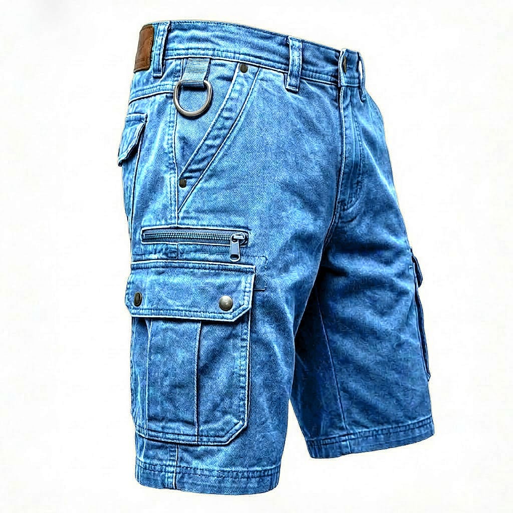 Men's Durable Denim Cargo Shorts