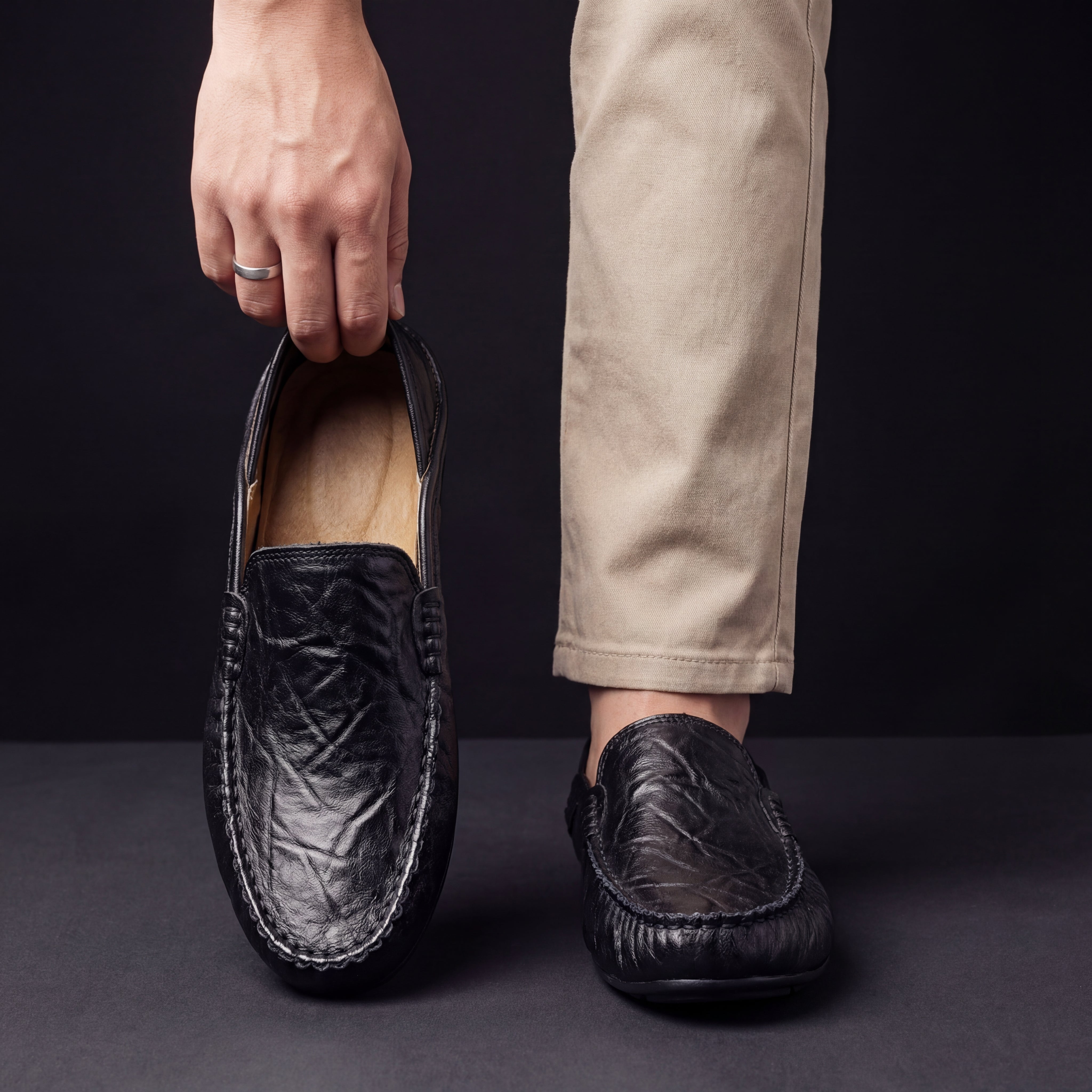 Men's Faux Leather Cushioned Comfort Loafers