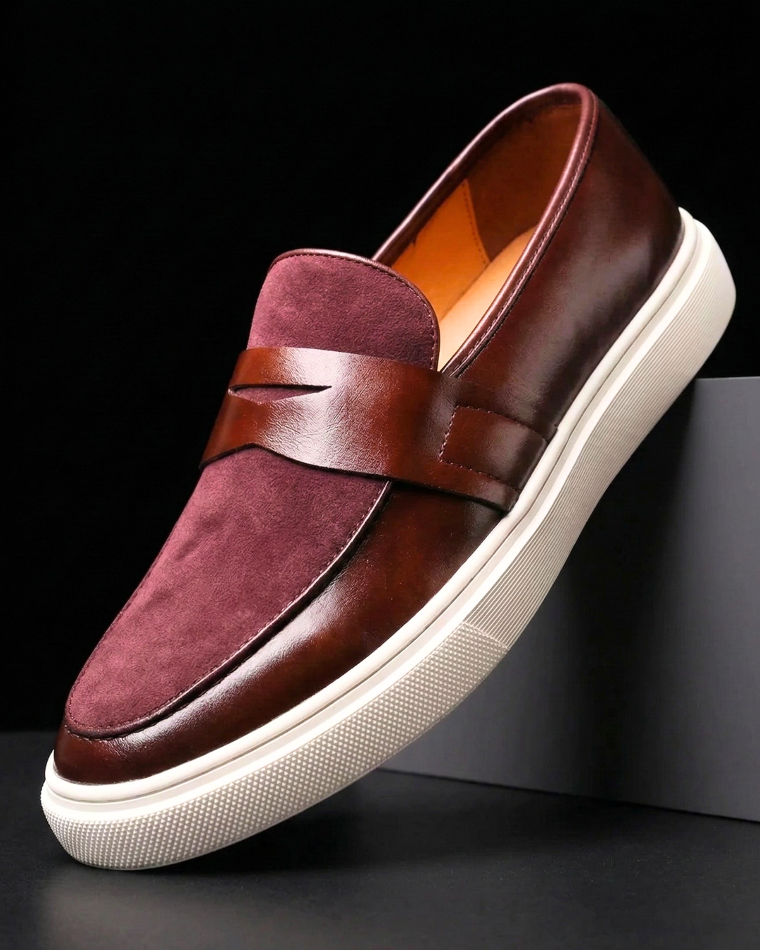 Men's Faux Leather Loafer with Cushioned Insole